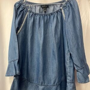 INC International Concepts Light Blue Denim Top